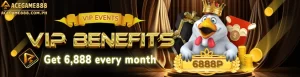 ACEGAME888 VIP Benefits Get 6,888 Every Month