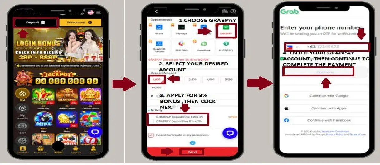 ACEGAME888 Deposit with Grabpay